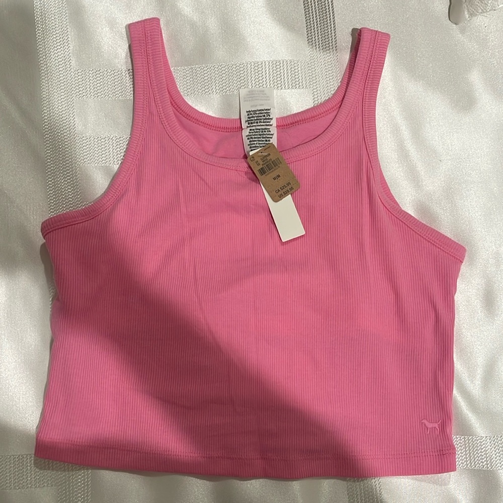 PINK Victoria's Secret Fitted Crop Tank Top Pink
